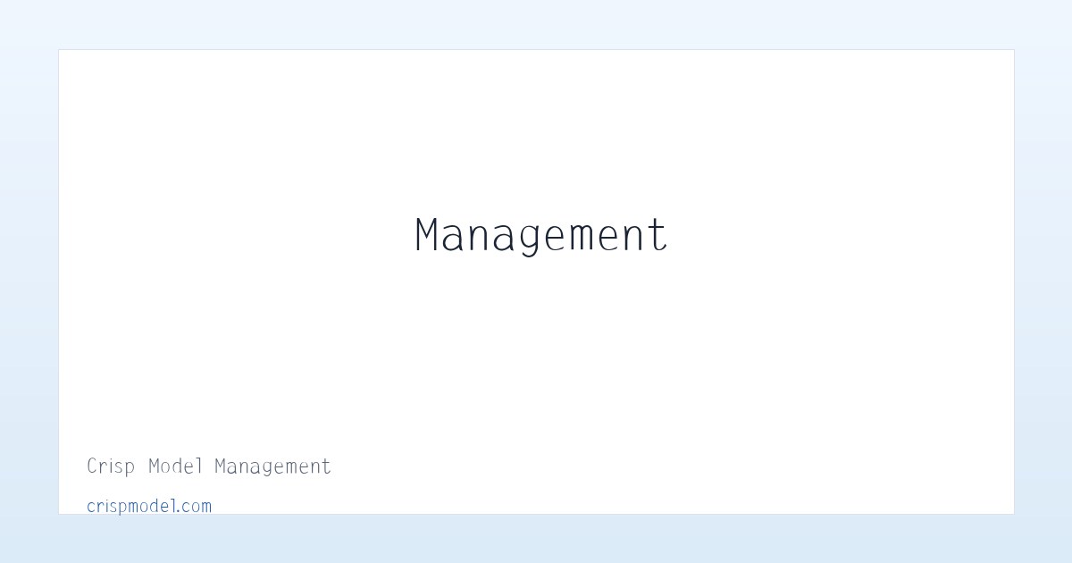 Crisp Model Management 主图